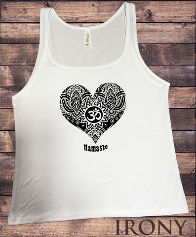 Jersey Tank Namaste Om Mediation Love Heart Ethnic Pattern Print JTK1806