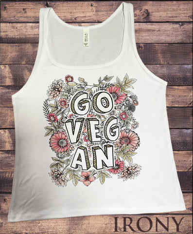 Jersey Top Go Vegan Flowery Floral Veganism Print JTK1840