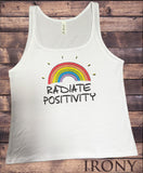 Jersey Top "Radiate Positivity" Positive Good Vibes Slogan Print JTK1889