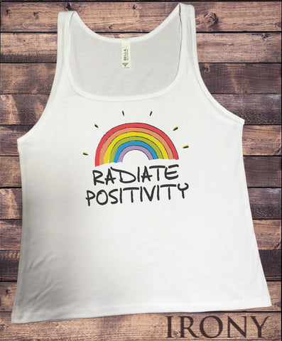 Jersey Top "Radiate Positivity" Positive Good Vibes Slogan Print JTK1889