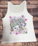 Jersey Tank Top Ethnic Elephant with Lotus Floral Print JTK30-19