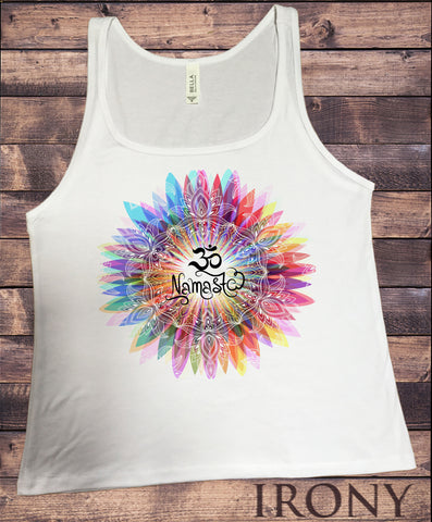 Jersey Tank Top Namaste OM flowers colour explosion Yoga meditation Zen print JTK731