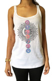 Jersey Tank Top Buddha Coloured Chakra Symbols Colourful Glow symbols JTK767