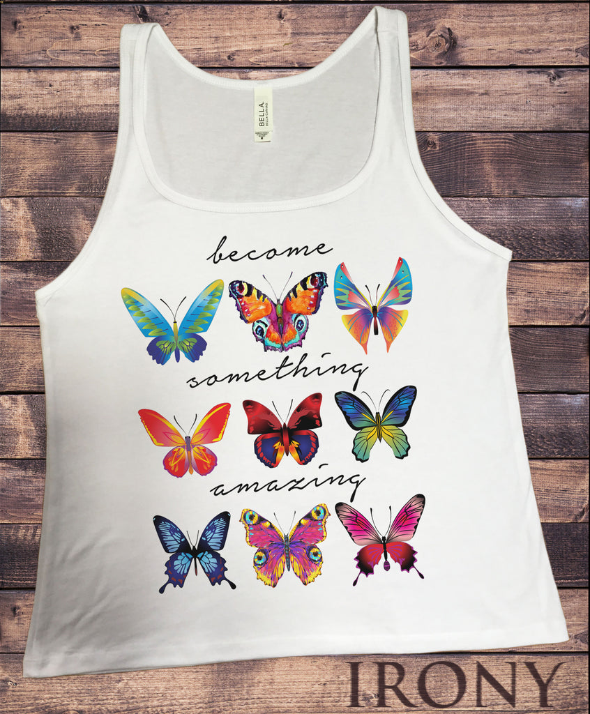 Jersey Tank Top "Become Something Amazing" Positive Butterfly Collection Print JTK863