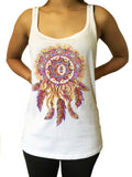 Jersey Tank Top Dream Catcher Tribal Red Indian Native American Feathers Effect JTK878