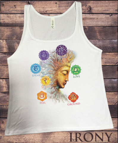 Jersey Tank Top Buddha Chakra OM -Know, feel, strive, love- Symbols JTK904