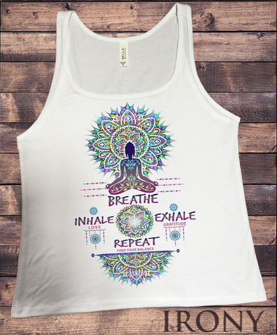 Jersey Tank Top Buddha Chakra Meditation Breathe, inhale love, exhale gratitude and repeat Print JTK935