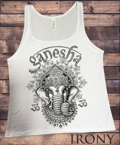 Jersey Tank Top Ganesh Elephant God Line Art Meditation India Zen Print JTK967