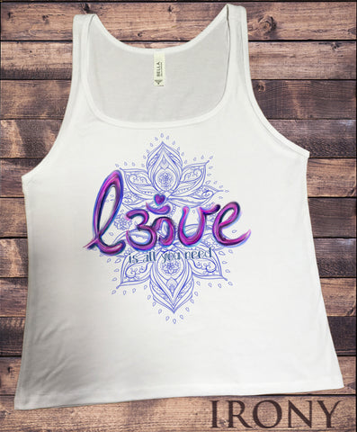 Jersey Tank Lotus 'Love is all you need' Flowery OM Love- India Print JTK972