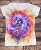 Women's T-Shirt Illustrated Buddha Meditation Yoga Lotus Om Motif Sublimation Print SUB1163