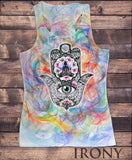 Women's Vest Top, Hamsa Hand Meditation Buddha Spiritual Zen Print SUB167