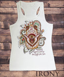 Women's Vest Top, Om India zen Positive Slogan Hamsa Hand Of Fatima SUB1119