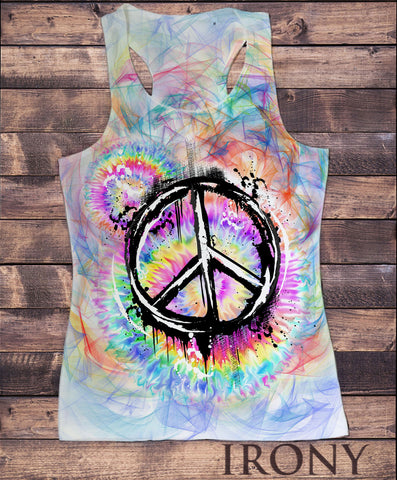 Women's Vest Top, Paintbrush Splatter Effect- Colourful Sublimation Print SUB1235