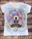 Women's Top Namaste Buddha flowers-Positive Quotes colour explosion SUB1318