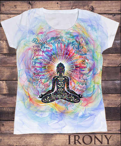 Women's Top Namaste Buddha flowers-Positive Quotes colour explosion SUB1318