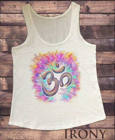 Women's Vest Om India Colourful Shanti OM Peace Print TWA1796