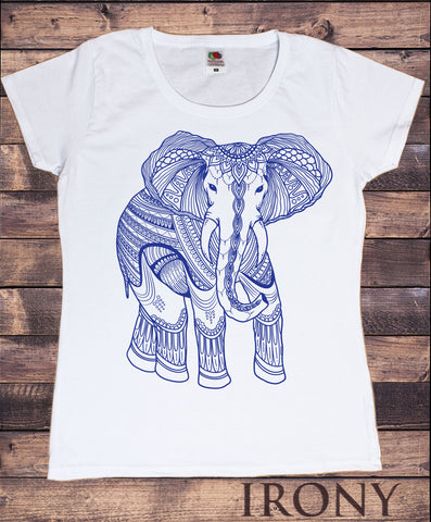 Women’s T-shirt Ethnic Elephant Line art Floral Print TS1021