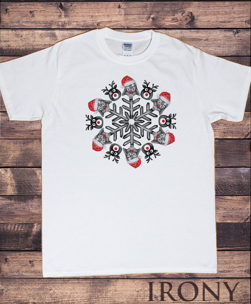 Mens Christmas Reindeer Snowflake Empire Strike Vader Xmas Novelty Print TS1035