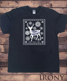 Mens T-Shirt Christmas Reindeer Snowflakes Xmas Pattern Novelty Print TS1069