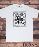 Mens T-Shirt Christmas Reindeer Snowflakes Xmas Pattern Novelty Print TS1069