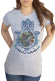 Women’s T-Shirt Karma Chameleon Lizard Peace Hamsa Hand Of Fatima Palm Print TS1077