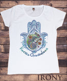 Women’s T-Shirt Karma Chameleon Lizard Peace Hamsa Hand Of Fatima Palm Print TS1077