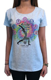 Women's Tee Buddha Chakra Yoga Pose, Anjanesyasana Cresent Lunge TS1090