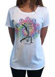 Women's Tee Buddha Chakra Yoga Pose, Anjanesyasana Cresent Lunge TS1090