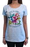 Women's 'Yoga Girls Are Twisted' Meditation Poses Funny Slogan Print TS1096