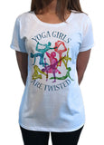 Women's 'Yoga Girls Are Twisted' Meditation Poses Funny Slogan Print TS1096