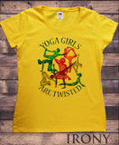 Women's 'Yoga Girls Are Twisted' Meditation Poses Funny Slogan Print TS1096