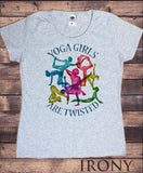 Women's 'Yoga Girls Are Twisted' Meditation Poses Funny Slogan Print TS1096