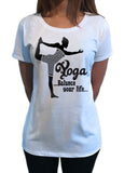 Women's Om Yoga "Balance your life" Meditation Pose TS1098