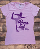 Women's Om Yoga "Balance your life" Meditation Pose TS1098