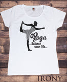 Women's Om Yoga "Balance your life" Meditation Pose TS1098