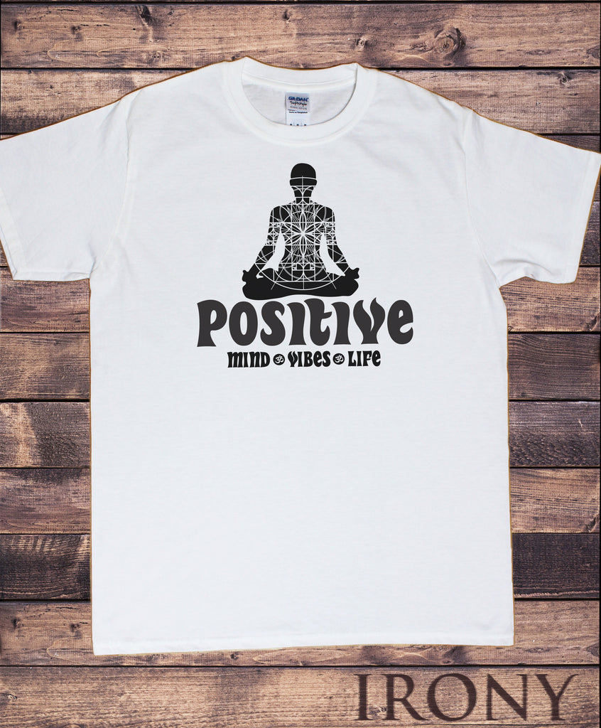 Men’s Tee Positive Vibes Yoga Meditation Geometric Mind, Vibes, Life Print TS1099