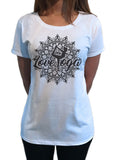 Women's 'Love Yoga' Ethnic Line Art Meditation Pose TS1102