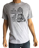 Men's Tee Mindfulness Compassion & Loving, Buddha Meditation Zen Funny Print TS1111