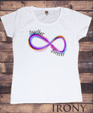 Women White Tshirt Together Forever infinity loop love strong love Print TS1139