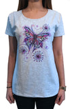 Women’s Top Beautiful Butterflies fancy paint Floral Print TS1142