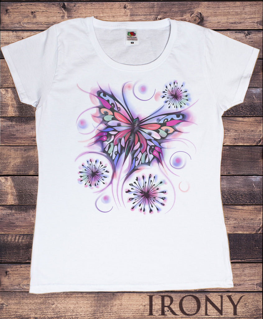 Women’s Top Beautiful Butterflies fancy paint Floral Print TS1142