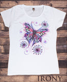 Women’s Top Beautiful Butterflies fancy paint Floral Print TS1142