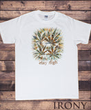 Men’s White T-Shirt 'Stay high' Cannabis Khalifa Prosto Medical Marijuana Air Brush TS1158