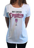 Women’s Tee ' May Contain Prosecco' funny champagne glitter effect Print TS1159