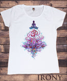 Women’s T-shirt Illustrated Buddha Meditation Yoga Lotus Om Motif Print TS1163