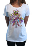 Women’s Top Dreamcatcher Tribal Red Indian Native American Feathers TS1164