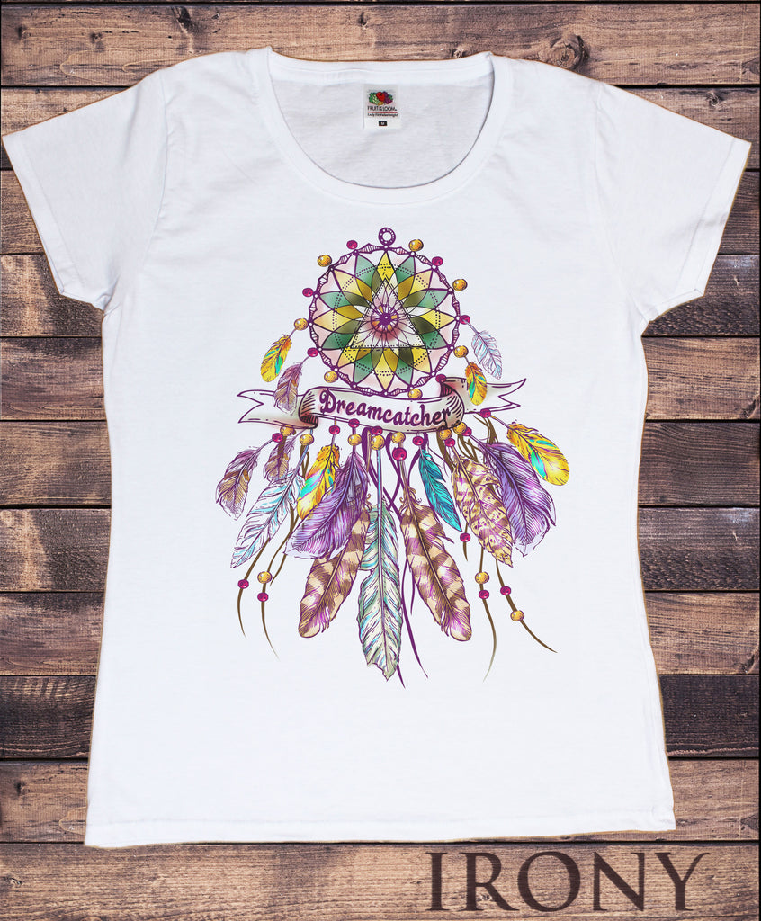 Women’s Top Dreamcatcher Tribal Red Indian Native American Feathers TS1164