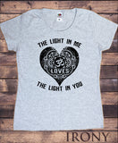 Women’s Top 'The light in me loves the light in you' Om Love Heart Print TS1171