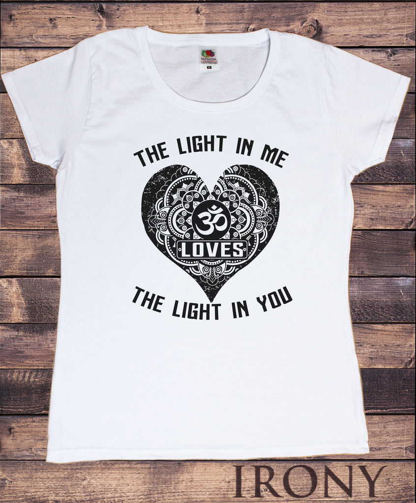 Women’s Top 'The light in me loves the light in you' Om Love Heart Print TS1171