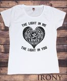 Women’s Top 'The light in me loves the light in you' Om Love Heart Print TS1171